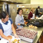 Volunteers worked long and hard to provide nearly 2,000 meals during Thursday's annual Thanksgiving Day Dinner held at the Lemoore Senior Citizens Center.